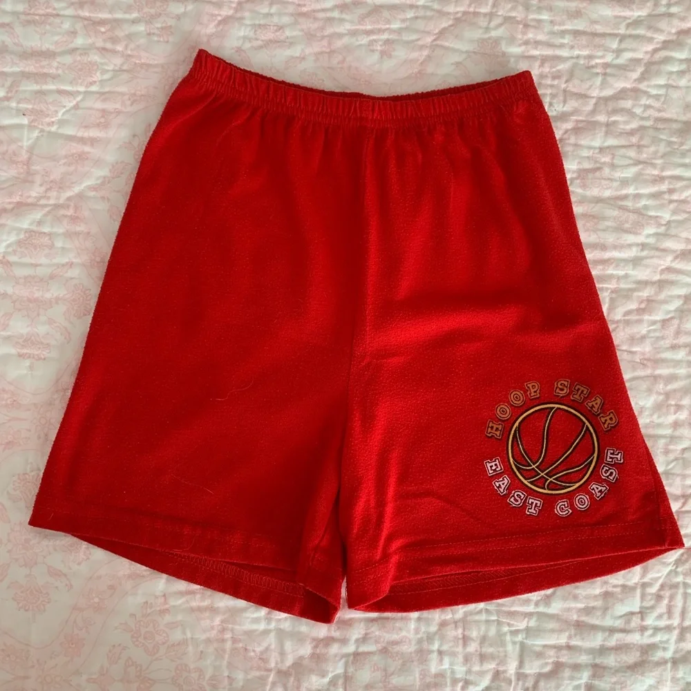 J Khaki Pajama Set Boys XS (4/5) Red Black 3 Pieces Top Pants Shorts Basketball